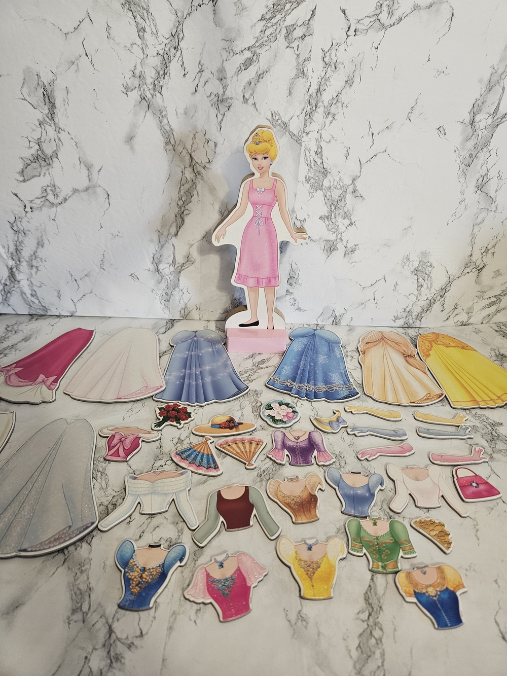 Melissa & Doug Disney Cinderella Magnetic Dress-Up Wooden Doll set